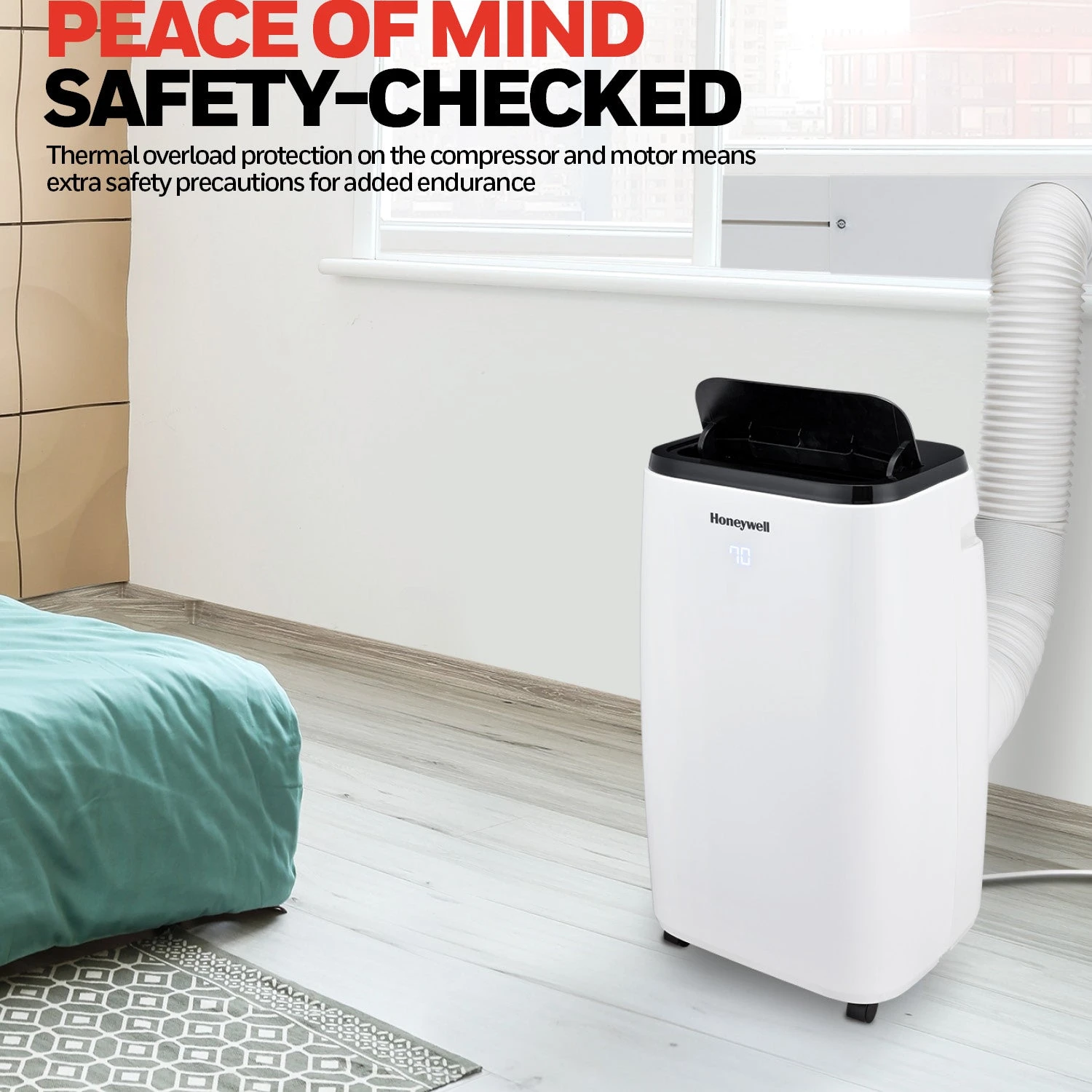 Honeywell HT4CESVWK0 14,000 BTU 700Sq. Ft. Smart Portable Air Conditioner, Fan, And Dehumidifier, With Wi-Fi And Voice Control 9 Honeywell HT4CESVWK0 14,000 BTU 700Sq. Ft. Smart Portable Air Conditioner, Fan, And Dehumidifier, With Wi-Fi And Voice Control - Image 9