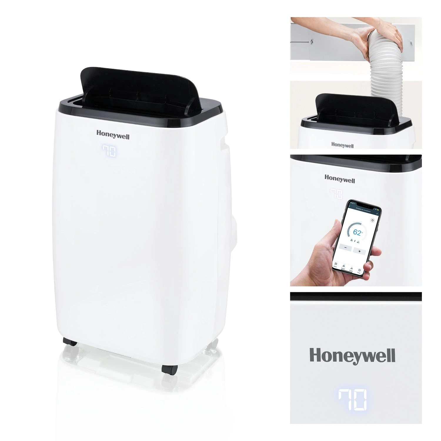 Honeywell HT4CESVWK0 14,000 BTU 700Sq. Ft. Smart Portable Air Conditioner, Fan, And Dehumidifier, With Wi-Fi And Voice Control 1 Honeywell HT4CESVWK0 14,000 BTU 700Sq. Ft. Smart Portable Air Conditioner, Fan, And Dehumidifier, With Wi-Fi And Voice Control