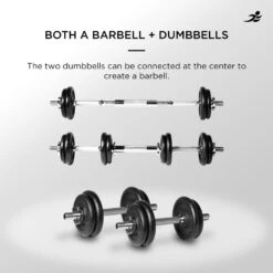 20KG Cast Iron Dumbbell/Barbell Set - Packaging Damage -Fit Machines Hub 20kg barbell set barbell dumbbells 1