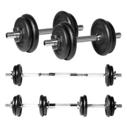 20KG Cast Iron Dumbbell/Barbell Set - Packaging Damage