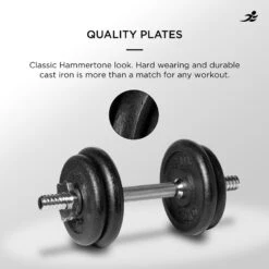 20KG Cast Iron Dumbbell/Barbell Set - Packaging Damage -Fit Machines Hub 20kg barbell set quality plates 1