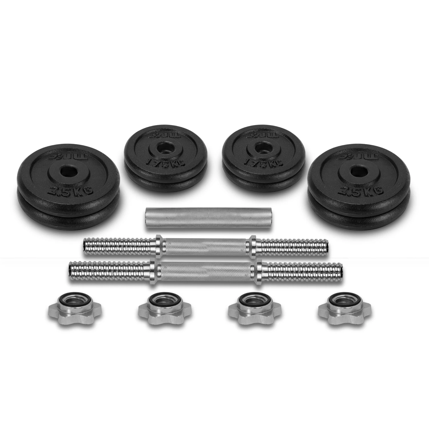 20kg Cast Iron Dumbbell/Barbell Set 2 20kg Cast Iron Dumbbell/Barbell Set - Image 2