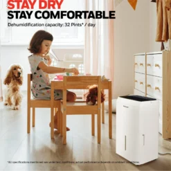 Honeywell TPFIT25WK 25 Pint Energy Star Portable Dehumidifier, White -Fit Machines Hub 32pints 275bae83 c718 42b9 b045 3c95850981f2 1