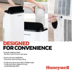 Honeywell HT4CESVWK0 14,000 BTU 700Sq. Ft. Smart Portable Air Conditioner, Fan, And Dehumidifier, With Wi-Fi And Voice Control 14 Honeywell HT4CESVWK0 14,000 BTU 700Sq. Ft. Smart Portable Air Conditioner, Fan, And Dehumidifier, With Wi-Fi And Voice Control -Fit Machines Hub 6