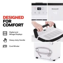 Honeywell TP70WKNR 50 Pint (70 Pint 2019 DOE Standard) Energy Star Portable Dehumidifier With Mirage Display, White -Fit Machines Hub AMZ DEH TP Smart A MainImages DesignforComfort 1800x1800 1eee55ef 35c2 4b5b b216 c399235822e5