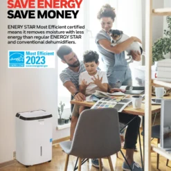 Honeywell TP70AWKNR 50 Pint (70 Pint DOE 2019 Standard) Smart Portable Dehumidifier With Alexa Voice Control, White -Fit Machines Hub AMZ DEH TP Smart A MainImages SaveMoney 1800x1800 18b26846 1aa3 435c b480 ddf43df90979 scaled