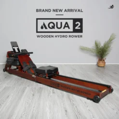 Aqua 2 Wooden Hydro Rowing Machine - Foldable Hydro Resistance Rower For Home Use, 9 Readout LCD Monitor -Fit Machines Hub Aqua2Lfestyle