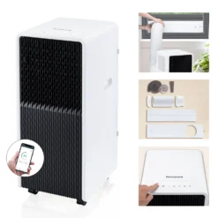 Honeywell HX4CESVWG0 10000 BTU, 660 Sq. Ft. Slim & Smart WiFi Portable AC With Fan, Dehumidifier, Alexa/Google Home Voice Control -Fit Machines Hub Main Images HX Unit wifi 2