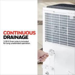 Honeywell TPFIT50PWK 50 Pint Energy Star Portable Dehumidifier With Pump, White -Fit Machines Hub Pump con drain