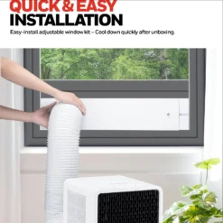 Honeywell HX4CESAWG0 10000 BTU, 660Sq. Ft. Slim Portable Air Conditioner With Fan, Dehumidifier -Fit Machines Hub Quick easy install 1