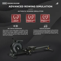 R300 Rowing Machine - Electro-Magnetic Resistance Rower W/ App Connectivity For Home Use, 9 Readout LCD Monitor -Fit Machines Hub R30020242THEFINALCH 964d938a 8d6b 43c9 b9bd f7436949053c