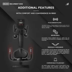 RE200 Recumbent Exercise Bike - Magnetic Resistance Recumbent With 6 Readout Monitor -Fit Machines Hub RE20020235copy