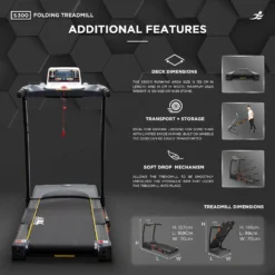 S300 Folding Home Treadmill - 4.5HP Motor, 20 Incline Levels, 0.3km/h - 16km/h Speed Range. Digital Home Running Machine -Fit Machines Hub S30020235bFINAL2025