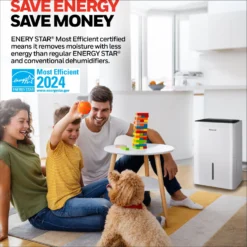 Honeywell TPFIT50PWK 50 Pint Energy Star Portable Dehumidifier With Pump, White -Fit Machines Hub SaveMoney