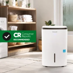 Honeywell TP70WKNR 50 Pint (70 Pint 2019 DOE Standard) Energy Star Portable Dehumidifier With Mirage Display, White -Fit Machines Hub USA DEH TP70WKN CR Laundry 01