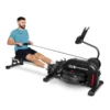 Aqua 1 Hydro Rowing Machine - Hydro And Elastic Dual Resistance Rower For Home Use, 11 Readout LCD Monitor