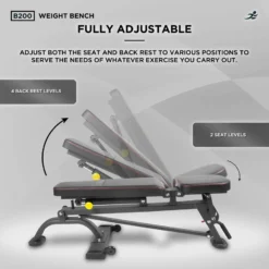 B200 Adjustable Weight Bench -Fit Machines Hub b200 bench 2023 4 bold 1