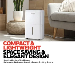 Honeywell TPFIT25WK 25 Pint Energy Star Portable Dehumidifier, White -Fit Machines Hub compact size 5f20ffa6 e6ff 474f 9c83 1345f059a6bc 1