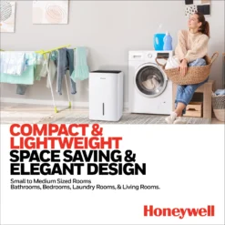 Honeywell TPFIT50WK 50 Pint Energy Star Portable Dehumidifier, White -Fit Machines Hub compactsize 49b1858b 774a 4dd9 b888 b412673d27c0