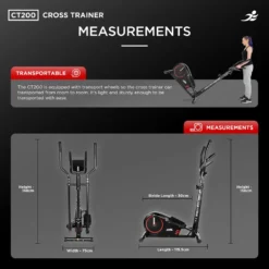 Refurbished CT200 Cross Trainer -Fit Machines Hub ct200 artboard 2022 ct200 measurements