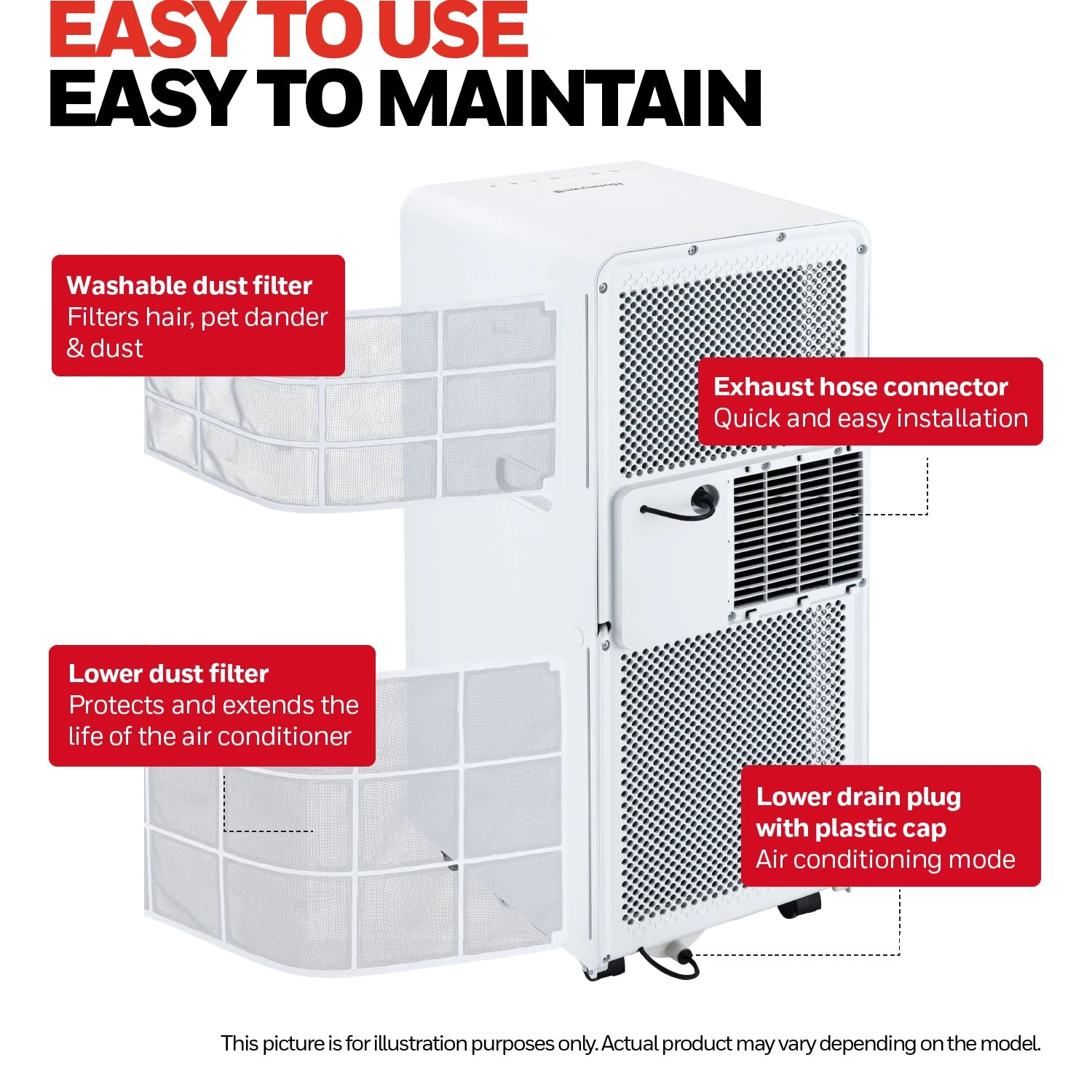 Honeywell HX2CESAWG8 8000 BTU, 500Sq. Ft. Slim Portable Air Conditioner With Fan, Dehumidifier 10 Honeywell HX2CESAWG8 8000 BTU, 500Sq. Ft. Slim Portable Air Conditioner With Fan, Dehumidifier - Image 10