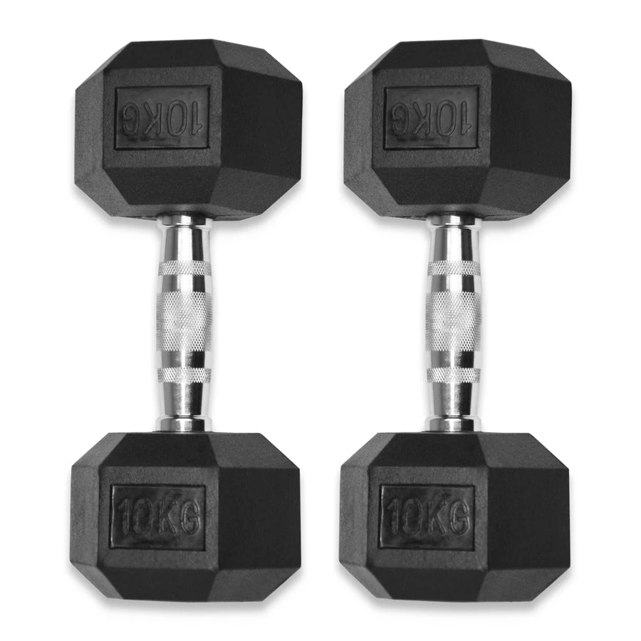 Rubber Hex Dumbbells 4kg - 32kg 2 Rubber Hex Dumbbells 4kg - 32kg - Image 2