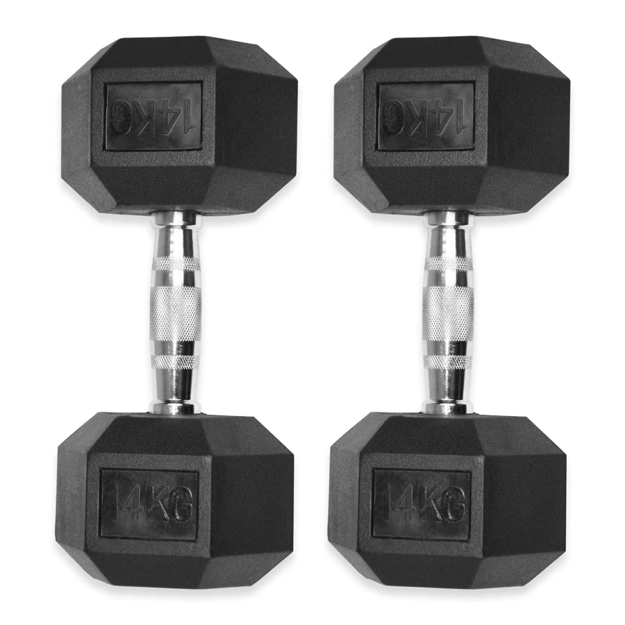 Rubber Hex Dumbbells 4kg - 32kg 11 Rubber Hex Dumbbells 4kg - 32kg - Image 11
