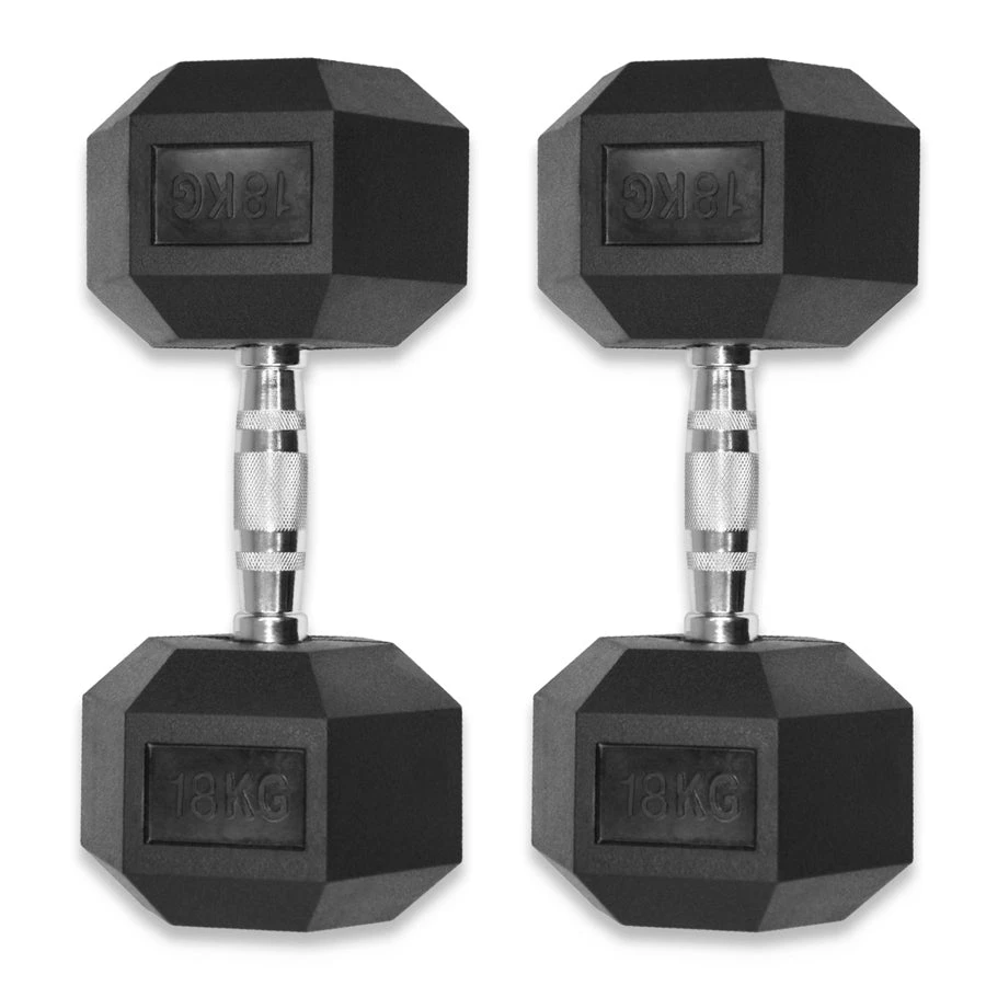 Rubber Hex Dumbbells 4kg - 32kg 13 Rubber Hex Dumbbells 4kg - 32kg - Image 13