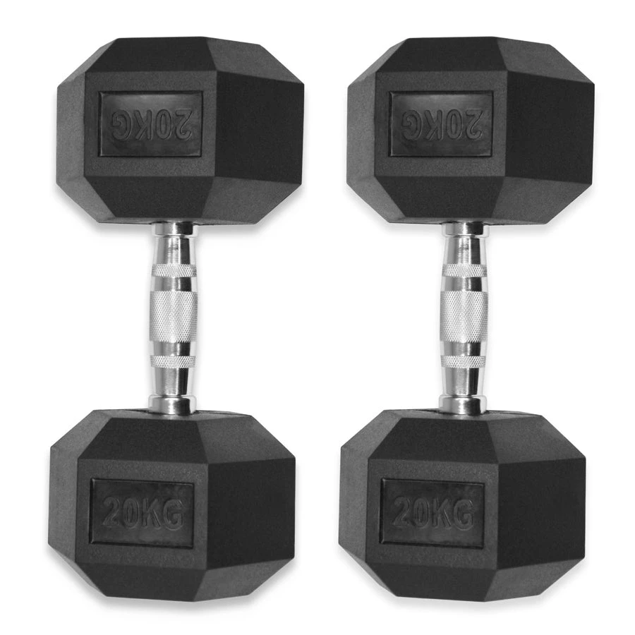 Rubber Hex Dumbbells 4kg - 32kg 14 Rubber Hex Dumbbells 4kg - 32kg - Image 14