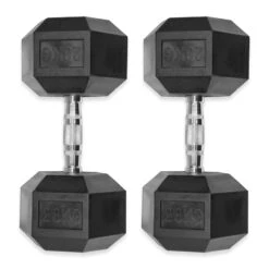 Rubber Hex Dumbbells 4kg - 32kg 35 Rubber Hex Dumbbells 4kg - 32kg -Fit Machines Hub hex dumbbell 28kg pair
