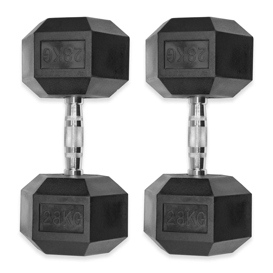 Rubber Hex Dumbbells 4kg - 32kg 16 Rubber Hex Dumbbells 4kg - 32kg - Image 16