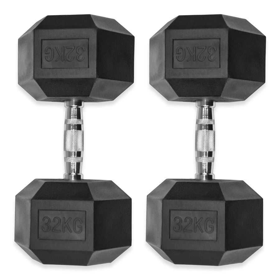 Rubber Hex Dumbbells 4kg - 32kg 17 Rubber Hex Dumbbells 4kg - 32kg - Image 17