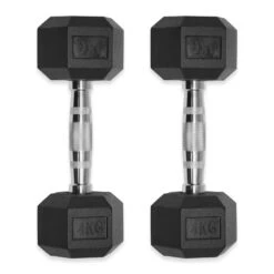 Rubber Hex Dumbbells 4kg - 32kg 38 Rubber Hex Dumbbells 4kg - 32kg -Fit Machines Hub hex dumbbell 4kg pair