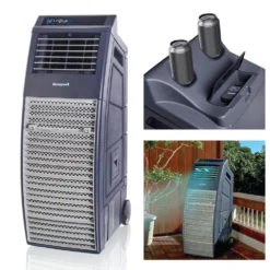 Honeywell CO301PC 969 CFM 590 Sq. Ft. Powerful Outdoor Evaporative Air Cooler With Beverage & Storage Compartment, Gray -Fit Machines Hub honeywell co301pc 969 cfm 590 sq ft powerful outdoor evaporative air cooler with beverage storage compartment gray evaporative air cooler honeywell 243108