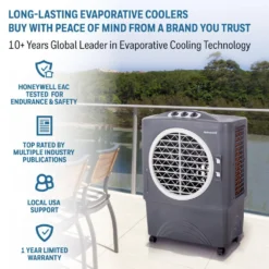 Honeywell CO48PM 1702CFM 1037 Sq. Ft. Outdoor Evaporative Air Cooler, Gray -Fit Machines Hub honeywell co48pm 1702cfm 1037 sq ft outdoor evaporative air cooler gray evaporative air cooler honeywell 497628