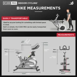 Refurbished IC200 Pro Indoor Cycling Bike -Fit Machines Hub ic200 pro web legacy website dimensions 1