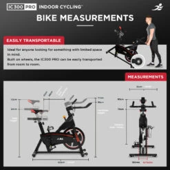 Refurbished IC300 Pro Indoor Cycling Bike 15 Refurbished IC300 Pro Indoor Cycling Bike -Fit Machines Hub ic300 pro web legacy website measurements 1