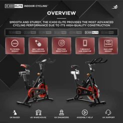 IC400 Elite Indoor Cycle Exercise Bike - 20kg Flywheel -Fit Machines Hub ic400 e 2023 1