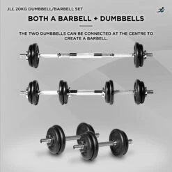 20kg Cast Iron Dumbbell/Barbell Set 10 20kg Cast Iron Dumbbell/Barbell Set -Fit Machines Hub item 2023 1 bold 2 2