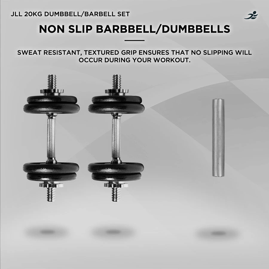 20kg Cast Iron Dumbbell/Barbell Set 6 20kg Cast Iron Dumbbell/Barbell Set - Image 6