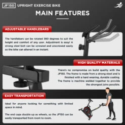 JF150 Blue Upright Bike - Packaging Damage -Fit Machines Hub main features 2 2021 3