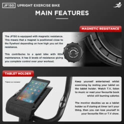 JF150 Blue Upright Bike - Packaging Damage -Fit Machines Hub main features 2021 3