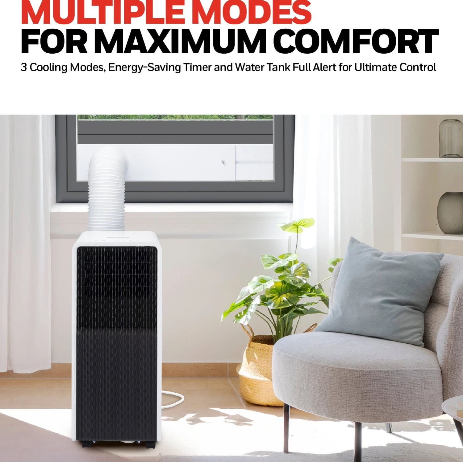 Honeywell HX2CESAWG8 8000 BTU, 500Sq. Ft. Slim Portable Air Conditioner With Fan, Dehumidifier 9 Honeywell HX2CESAWG8 8000 BTU, 500Sq. Ft. Slim Portable Air Conditioner With Fan, Dehumidifier - Image 9