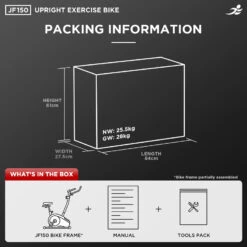 JF150 Blue Upright Bike - Packaging Damage -Fit Machines Hub packing info 2021 3