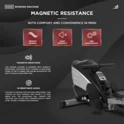 R200 Rowing Machine - Foldable Magnetic Resistance Rower For Home Use, 6 Readout LCD Monitor -Fit Machines Hub r200 2023 3 corrected