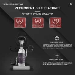RE100 Recumbent Exercise Bike - Magnetic Resistance Recumbent With 6 Readout Monitor -Fit Machines Hub re100 2023 2