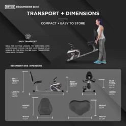 RE100 Recumbent Exercise Bike - Magnetic Resistance Recumbent With 6 Readout Monitor -Fit Machines Hub re100 2023 5