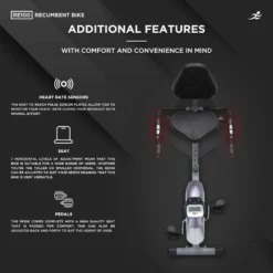 RE100 Recumbent Exercise Bike - Magnetic Resistance Recumbent With 6 Readout Monitor -Fit Machines Hub re100 2023 5 copy